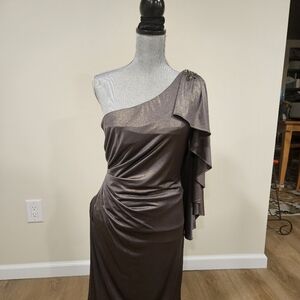 Xscape Metallic One-Shoulder Dress